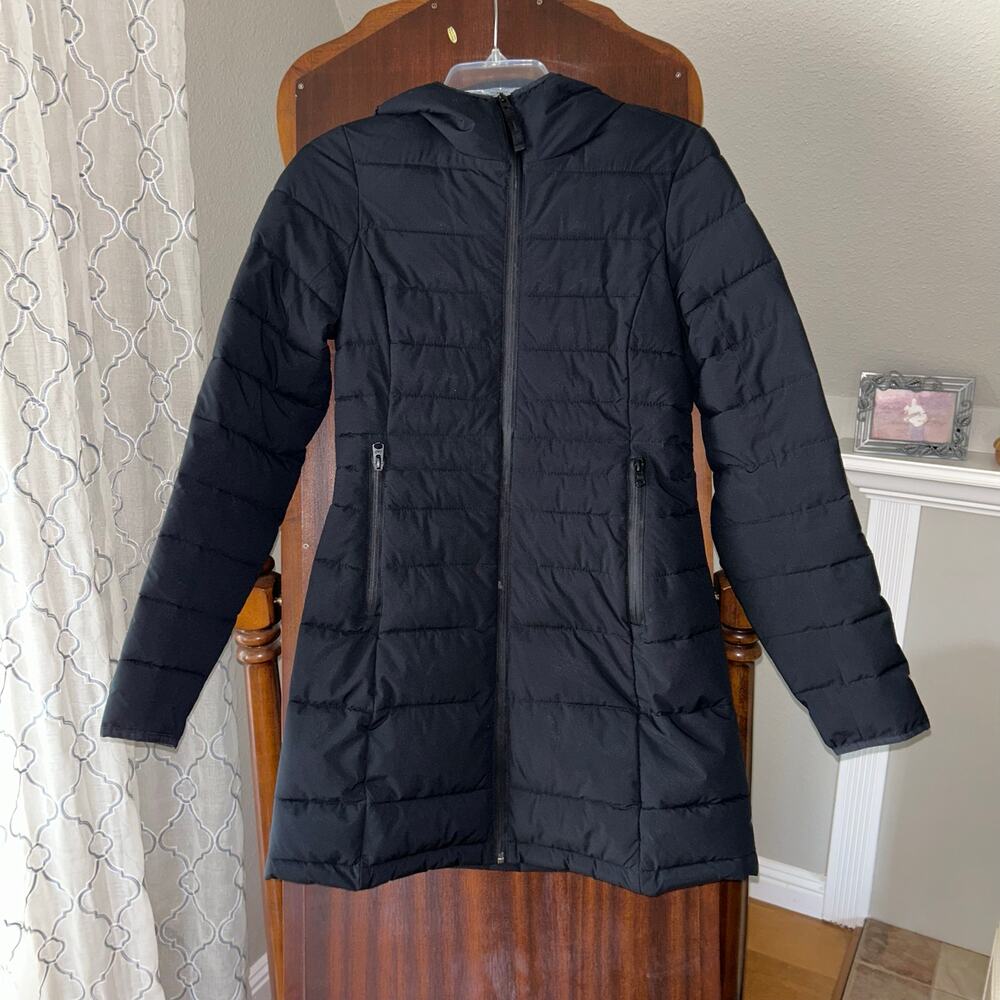 Abercrombie & Fitch Quilted Insualted Womans XS Winter Long Puffer Jacket Black